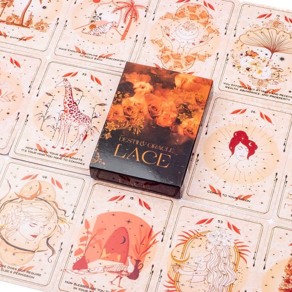 Destiny Oracle Lace Board Game 53 st Prophecy Deck for Fate Forecasting and Divination Party Engelsk version 10,4*7,4cm TK22K
