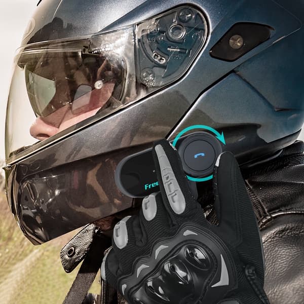 Freedconn Hjälm Bluetooth Headset Grupp Motorcykel Intercom Hörlurar FM Musikdelning Intercom Upp Till 6 Förare T Com VB VB-Two Set