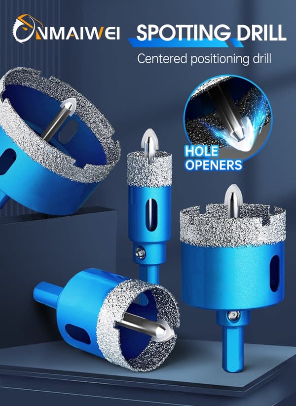 Diamantbelagte borehoveder 18-150 mm hulsav til keramiske fliser med positionsbor til glasmarmor 65 mm