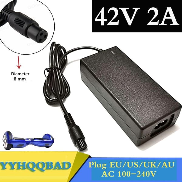 42V 2A Universal Batterioplader 100-240VAC til Selvbalancerende Scooter Hoverboard AU plug