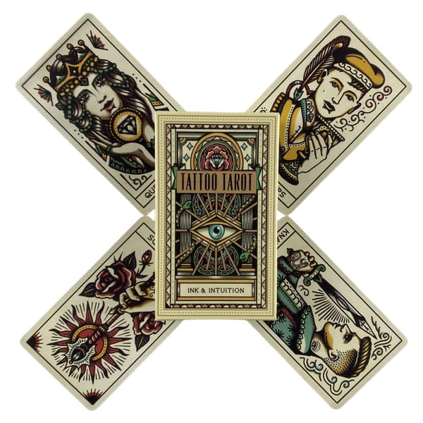 Tatuering Tarotkort Divination Deck Engelska versioner Edition Oracle Board Spela INK Bordsspel för fest TT176