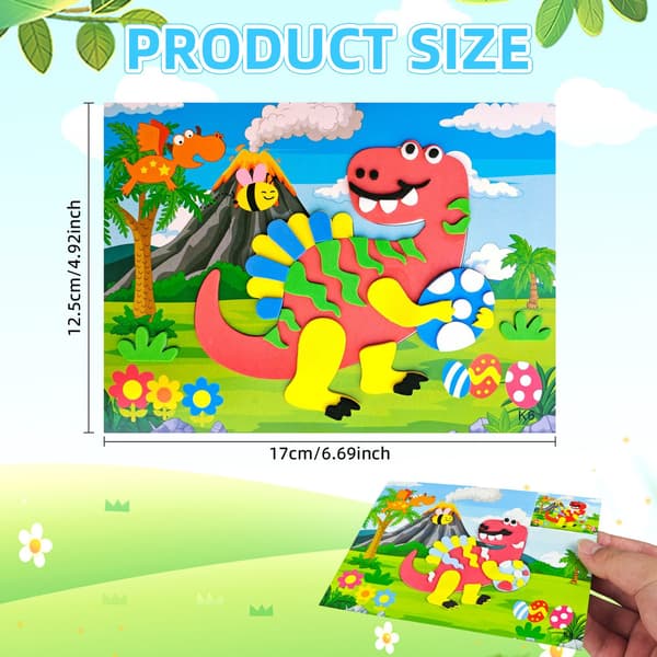 3D EVA Foam Animal Sticker Puslespil til børn - DIY Craft Kit, pædagogisk fødselsdagsgave Randomly 20 Patterns