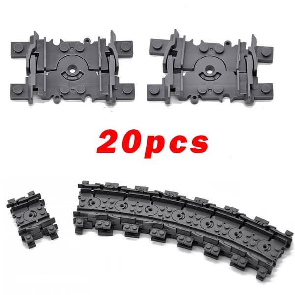 MOC City Train Rail Crossing Tracks Set Stud Gap Triple Switch Tegelstenar Byggstenar Tekniska Enlighten Leksaker för barn B