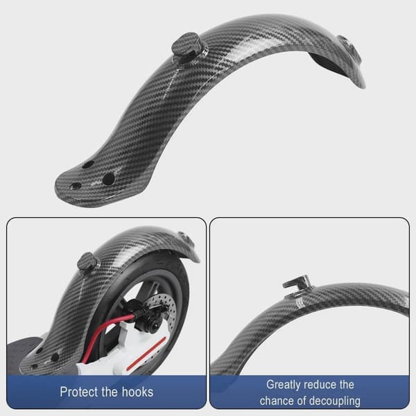 Stänkskydd i kolfiber för Xiaomi M365/M365 Pro elscooter, bakskärm, stänkskyddad rear fender