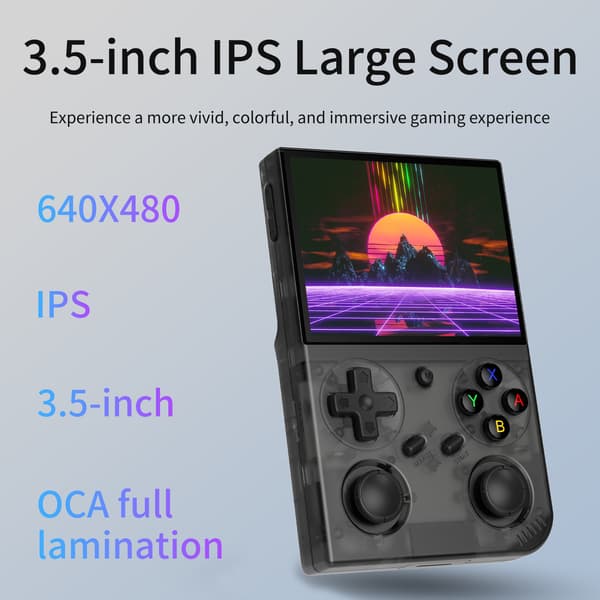 BATLEXP G350 Retro Handheld Game Console Linux 64-bitars system 3,5" IPS-skärm RK3326 Portable Gray