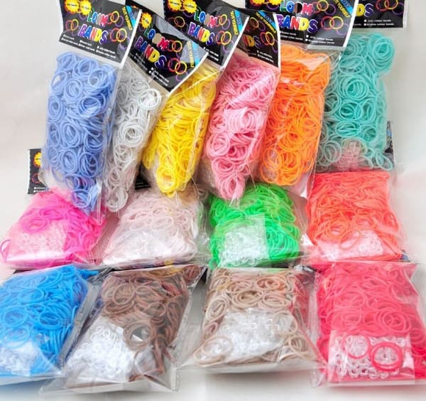 Rainbow Loom gummibånd til børn - DIY Craft armbåndssæt, perfekt julegave 600 pcs model 24