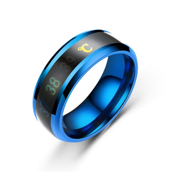 Mode Smart Induktion Temperatur Par Ring Display EKG Temperatur Lovers Ringe Smykker til mænd Kvinder Tilbehør Gaver E Ring Size 12