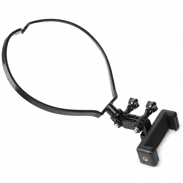 Handsfree-kaulapidike, yleiskäyttöinen puhelinteline iPhone 15 Pro Maxille, Samsung GoProlle Black