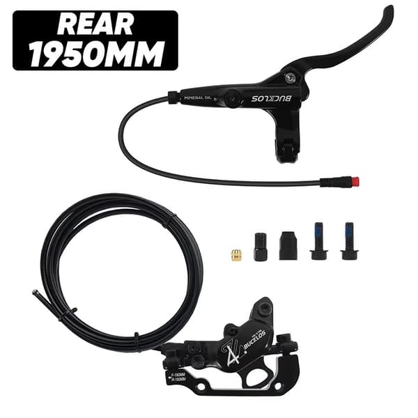 BUCKLOS MTB 4-kolvs hydrauliska skivbromsar fram bak elcykel scooter Power Off- Front