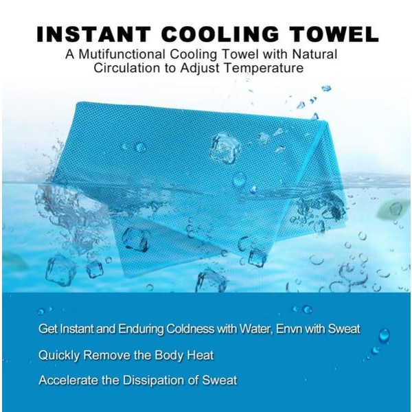 Cooling Towel Kylhandduk Sporthandduk Svalkande handduk 3 färger Blå