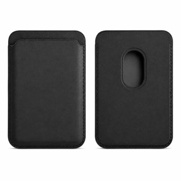 Magnetisk læderpung med kortholder Macsafe telefonholder til iPhone 15 14 13 Pro Max black