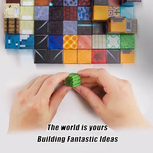 Magnetiske byggeklodser sæt til børn 3+ - Mine World Magnet Cube Stabling Construction Legetøj Random 300 cubes