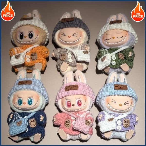 17 cm s Doll Hættetrøjetøj - Farverigt tilbehør til Monster s Blind Box Dolls random 2 Pcs model 32