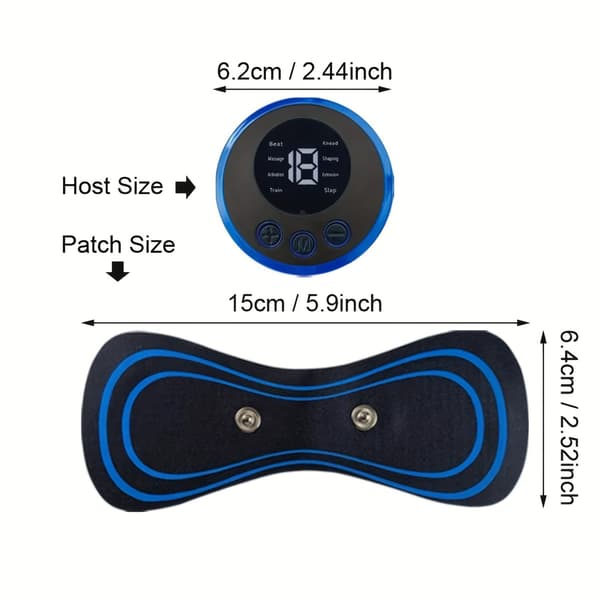 Fjärrkontroll EMS Nack Massager Mini Cervical Back Patch Stimulator Massageador Matta Portable Gel Pad Stickers Slim No Remote Control