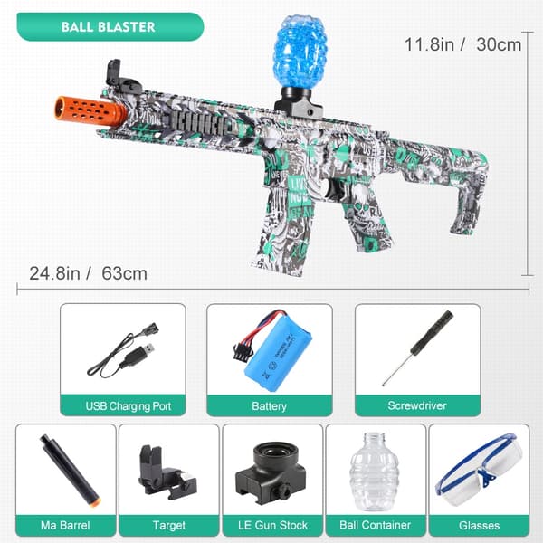 M416 elektrisk blasterleksakspistol, laddningsbar automatisk utomhusteamaktivitetspresent (kulor ingår ej) Light Blue