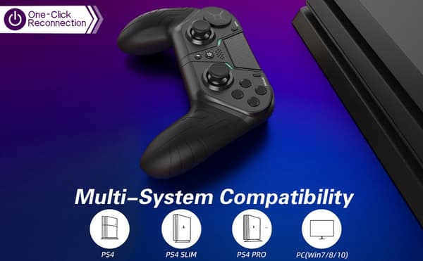 Kontroller för PS4 PS3 PS Playstation 4 3 PC-kontroll Trådlös Bluetooth Mobil Android TV Gamepad Spelkontroll Joystick Telefon Black with Adapter