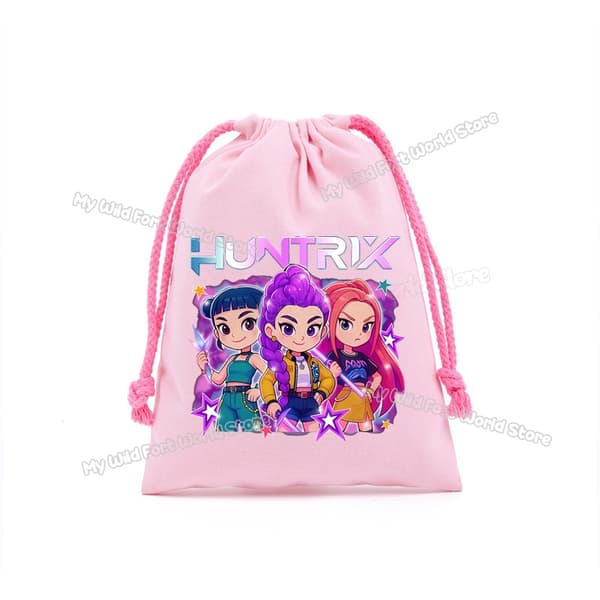KPop Demon Hunter Drawstring Bag - Barnfest godispåse för roliga evenemang LMNT57