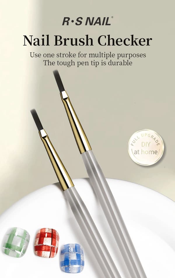 RSNAIL Neglekunstpensel Checker til tegning og maling Checker Brush