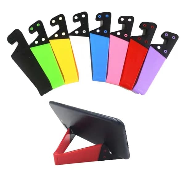 V-formet universel mobiltelefon- og tablet-foldbar justerbar stativholder til pc, iPad og e-læser Red