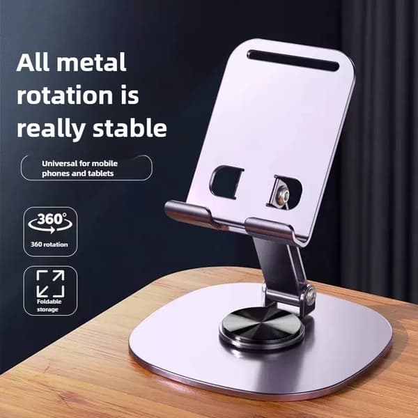 Roterende bordholder til mobiltelefon, bordstativ til iPhone 15 14 13, Samsung, iPad A