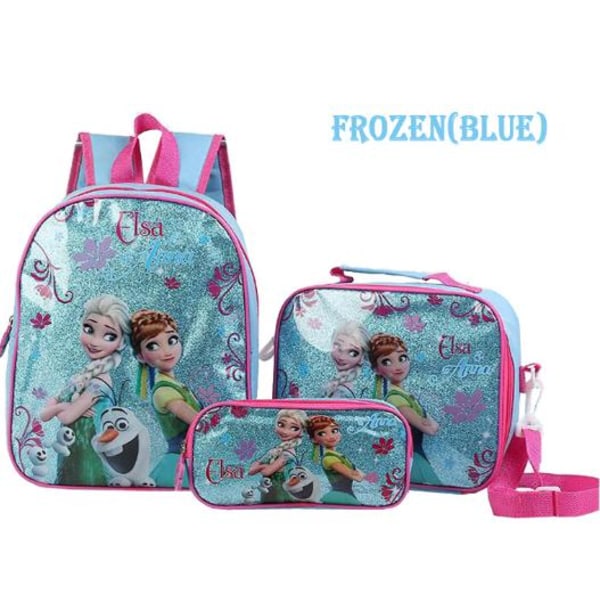 Frozen Reppu koululaukku 3 Pack Syntymäpäivälahja Blue