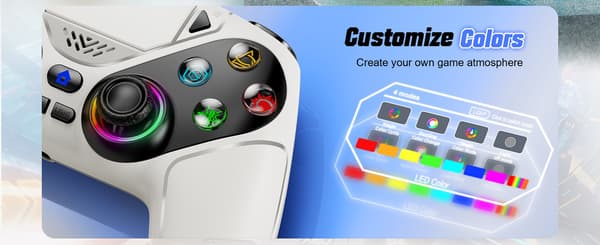 Controller til Playstion5/PS5 Pro/Slim/PC Gamepads Trådløs med RGB Hall-effekt Turbo Vibration Programmerbar Knap Spil Joystick Red
