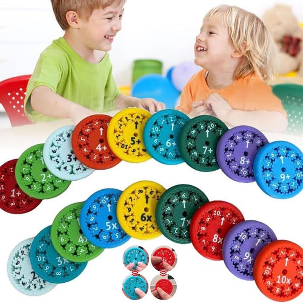Math Fidget Spinners Montessori Educational Spinning Toys Aritmetiska verktyg Addition Subtraktion Multiplikation Division för barn Add Subtract 9pcs