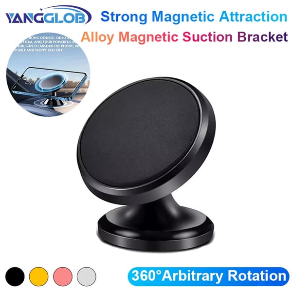 Universel magnetisk bilholder til iPhone Samsung mobil GPS-stativ black