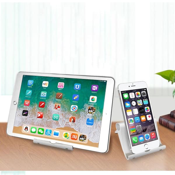 Universal Foldbar Bordtelefonholder Stativ til iPhone Xiaomi Huawei Samsung Tablet WHITE