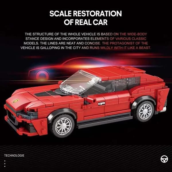 Supercar byggeklodser - Speed ​​Series Racing Vehicle MOC Model Legetøj til børn 672 385pcs