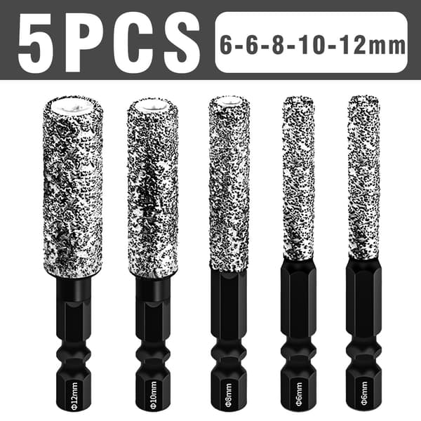 5 stk. 6-12 mm sekskantet skaft tør keramisk flise diamantbor marmor granit vitrificeret flise hul 5 pcs  10 mm