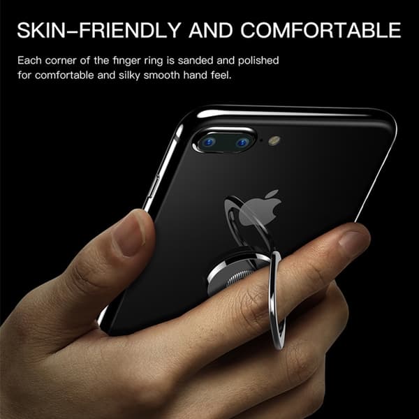 Mini 360° Metal Fingerring Telefonholder til Xiaomi Huawei iPhone Samsung Silver