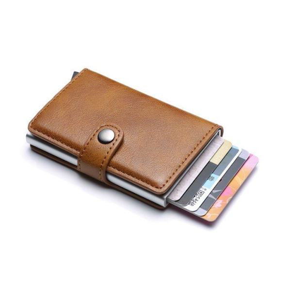 PopUp Smart card holder pushes forward 8 Cards RFID-NFC Secure - Yellow