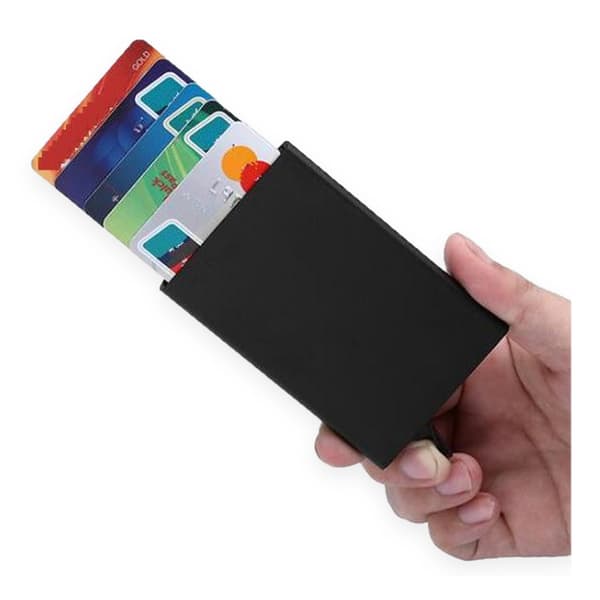 RFID-safe card holder aluminum varying colors Black