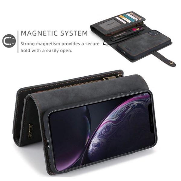 iPhone 11  - Plånboksfodral / Magnet Skal 2 Färg Black Till iPhone 11 Svart
