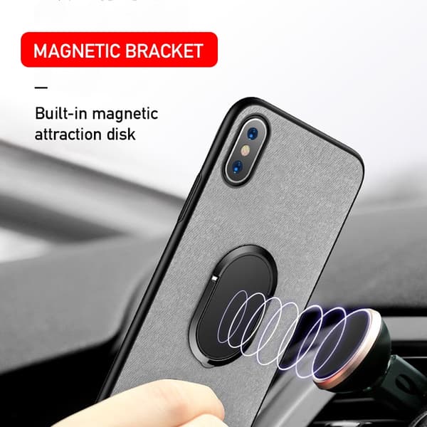 Universell magnetisk fingerringhållare för telefon, bilfäste för iPhone, smartphone Red