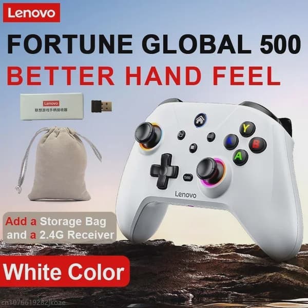Ny Lenovo S02 trådløs controller Bluetooth-gamepad til Nintendo Switch, PC, Android TV, IOS PC-joysticks med seks akser og dobbelt vibration S02 White Bag Receiv