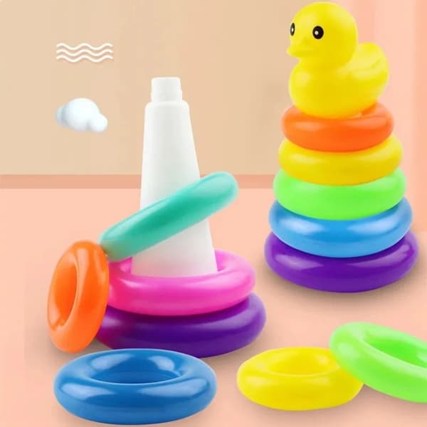 Montessori Rolling Ball Tower Leksak för spädbarn 1-3 år - Stacking Track Educational Game ST649