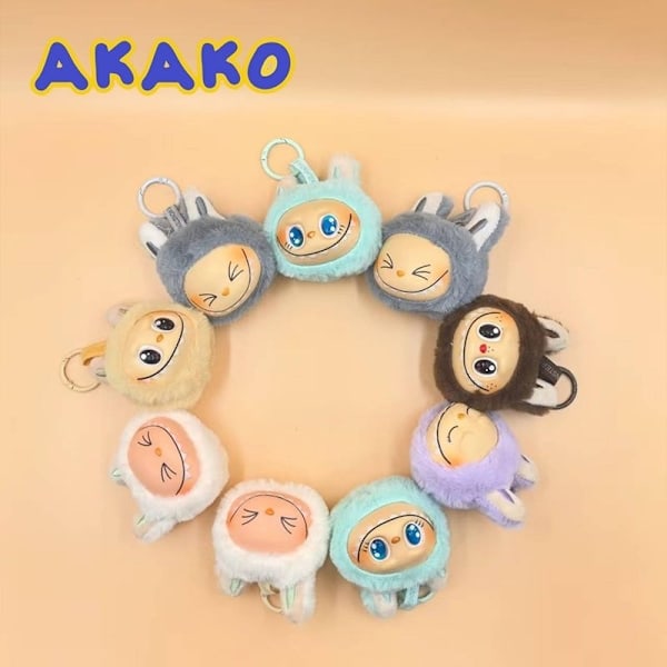 Uusi Labubu Blind Box Vinyyli Pehmopää Avaimenperä Riipus Söpö Monster Pehmo Nukke Laukku Muoti Riipus Syntymäpäivä Lahja Malli Lasten Lelu Randomly 2pcs