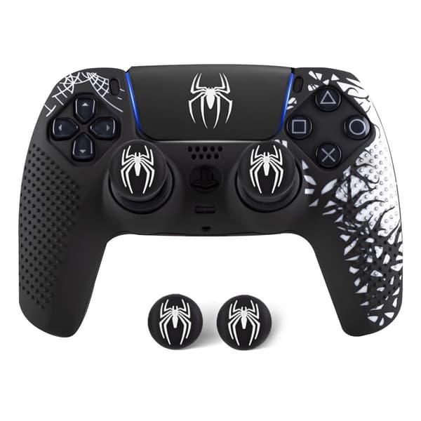 Til PS5 Controller Cover Anti-slip Silikone Beskyttende Hud Kompatibel med PS5 Controller med Thumb Grip Cap Sticker D
