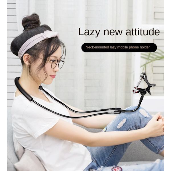Justerbar 360° mobiltelefonholder til halsmontering til iPhone Xiaomi mini