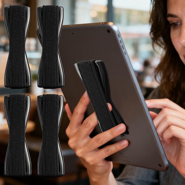 Bærbar elastisk telefonrem med sort base, universalholder til smartphone og tablet 1 Pcs