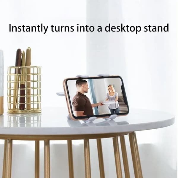360° Clip Mobiltelefonholder Fleksibel Bordstativ til iPhone Samsung Xiaomi White