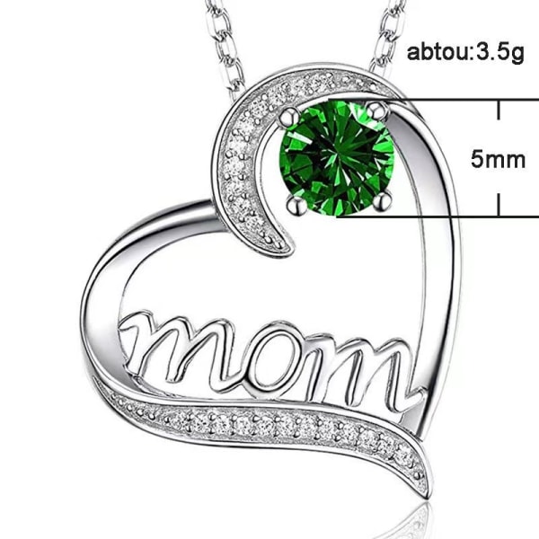 Halsband MOM nyckel hjärtformad  hänge kreativ present Necklace Grön