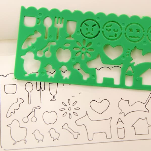 4st barn ritmallar - plast linjal Art Craft pedagogiska leksaker för barn present 4PCS Template