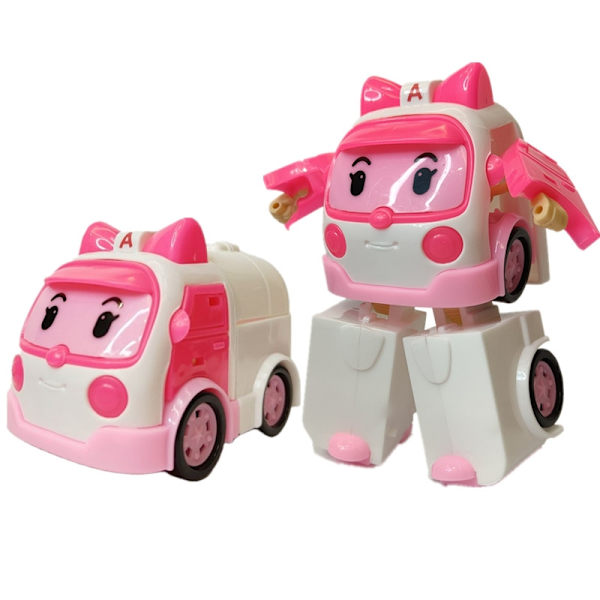 Korea Polis Robocar Amber Roy Haley Action Figur - Transformerende robotlegetøj til børn 08 Nobox