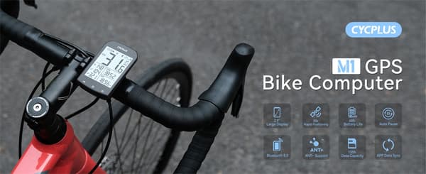 CYCPLUS M1 GPS Cykelcomputer Cykelhastighedsmåler Bluetooth 5.0 ANT+ til Garmin Zwift M1 C3x2 Z1