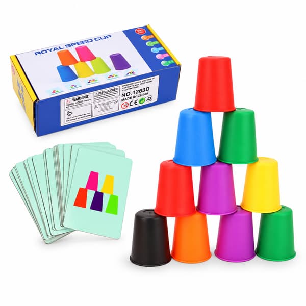 Montessori Mini Stack Cup -peli – opettavainen värikognitio- ja logiikkaharjoittelu lapsille Multicolour
