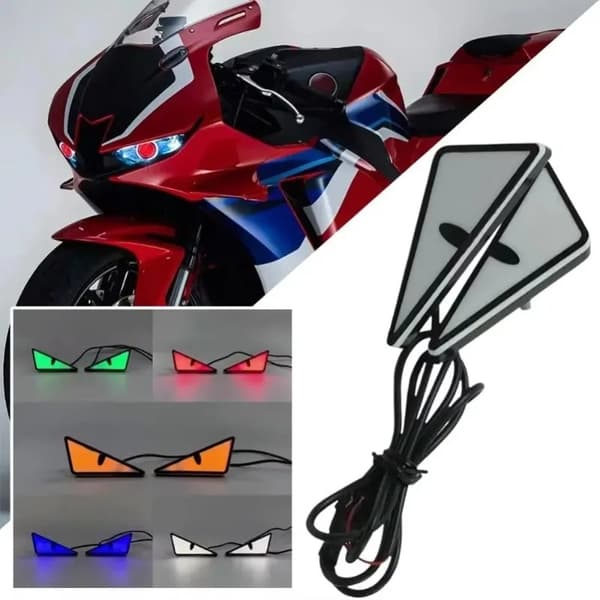 Fin Universal Motorcykel LED Devil Eyes Dynamisk Forlygte Mini Projektor Linse Lampe Motorcykel Tilbehør circle yellow a pair