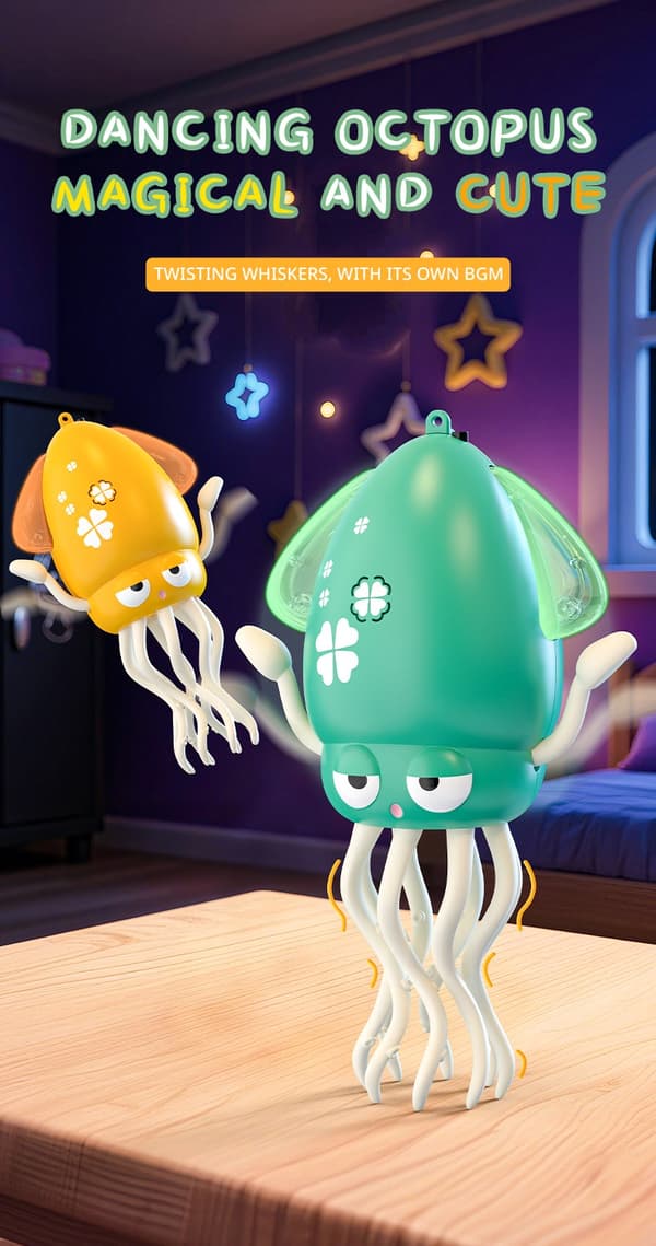 Interactive Magic Dancing Octopus Toy with Lights & Music for Kids - Crawling Squid Gift Pink